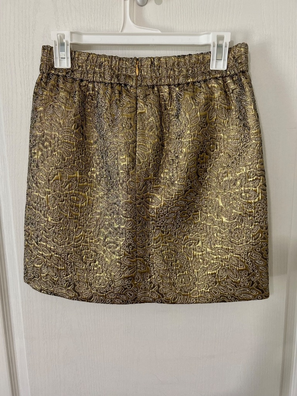 Skirt LOFT Gold Brocade Metallic Mini Glam Rocker - Picture 6 of 9